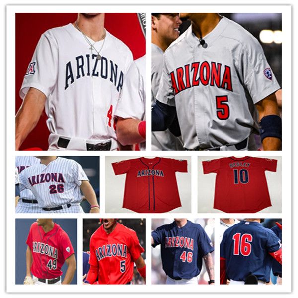 

ncaa college arizona wildcats baseball jersey kiko romero nik mcclaughry chase davis mac bingham tyler casagrande garen caulfield cameron la, Black