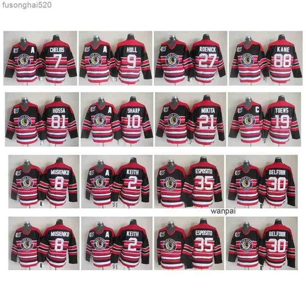 

95 75th anniversary chicago blackhawks hockey jerseys 19 jonathan toews 8 nick schmaltz 2 duncan keith 81 marian hossa 10 sharp 21 stan, Black;red