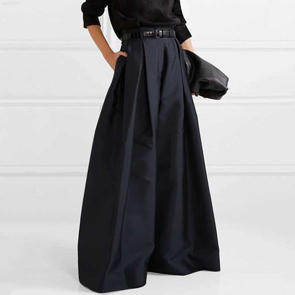 

yeezzi 2023 spring summer female fashion stylish urban casual loose high waisted solid color wide leg pants for women, Black;white