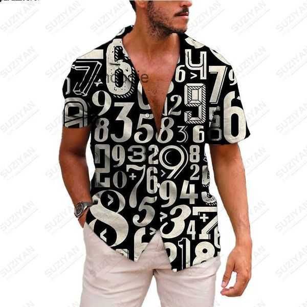 

men's casual shirts summer hawaii travel shirt 3d print 5xl beach short sleeve button poster letter plus size camisa 9 xoew, White;black