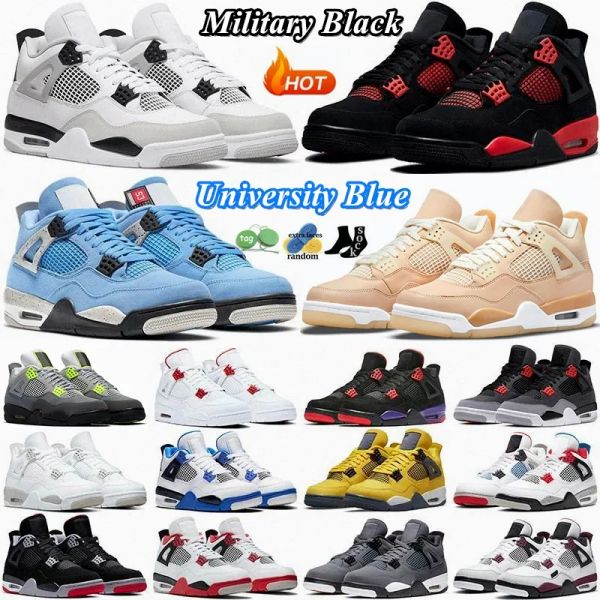 

price basketball shoes men 4s 4 university blue red thunder military black cat rubber sole womens sport outdoor sneakers