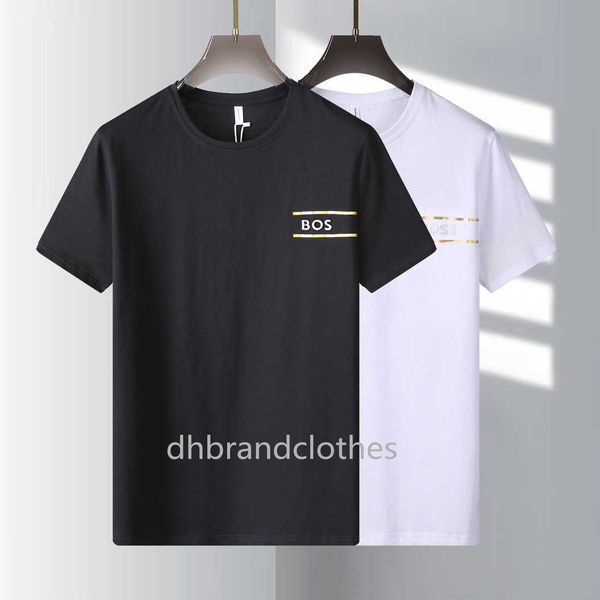 

designer men's t-shirts burbrerys hua deng niao casual cotton breathable quick-drying round neck short-sleeve printed men's t-shir, White;black