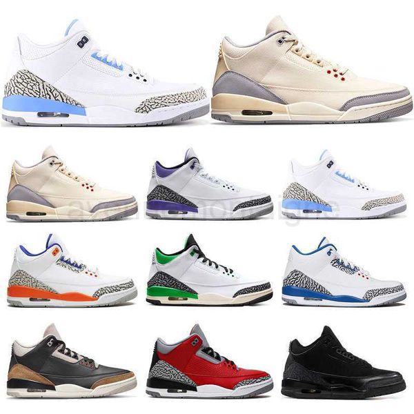 

3 3s jumpman basketball shoes mens 3s og cardinal red dark iris muslin racer blue pine green cool grey fragment unc black cement georgetown