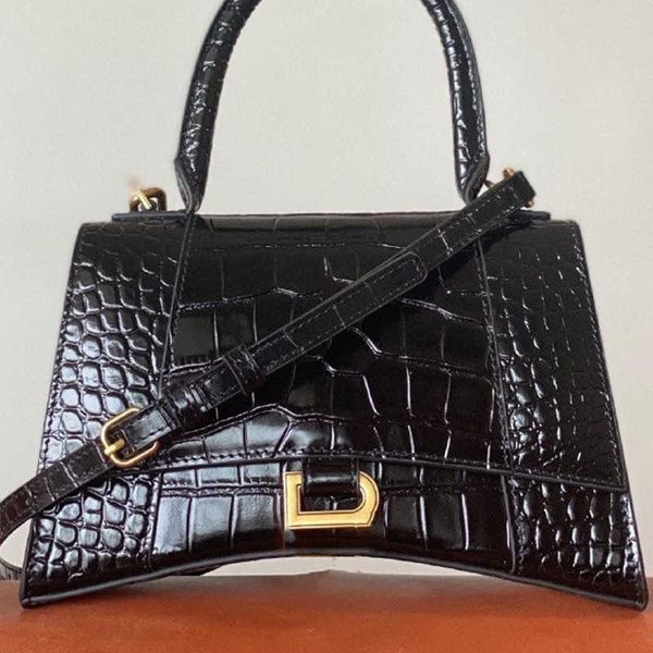 

hourglass fashion new bag designer handbags tote cowhide crocodile pattern letter versatile one shoulder crossbody handheld bag
