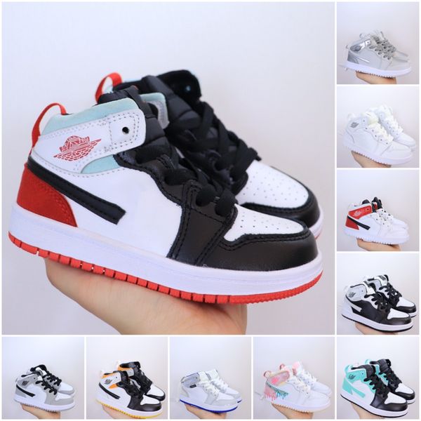 

air jumpman 1 mid basketball shoes 1s boys girls linen armory navy bred light smoke grey shadow hyper royal digital pink fearless unc traine, Black