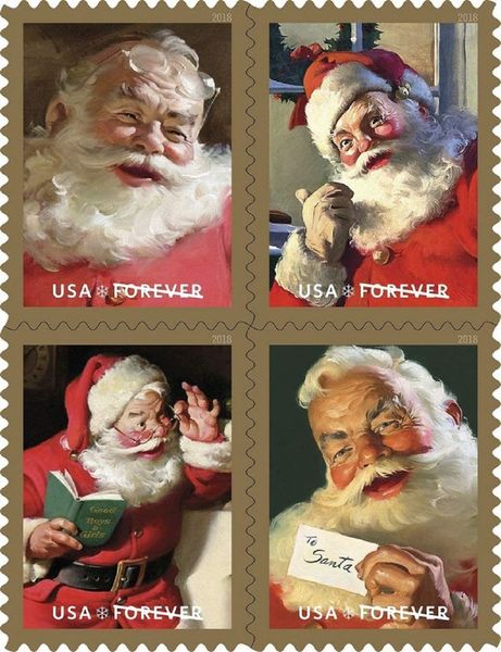 

mint us santa claus days flag stamp party first class rate booklet pane of envelopes letters postcard 100pcs set mail supply