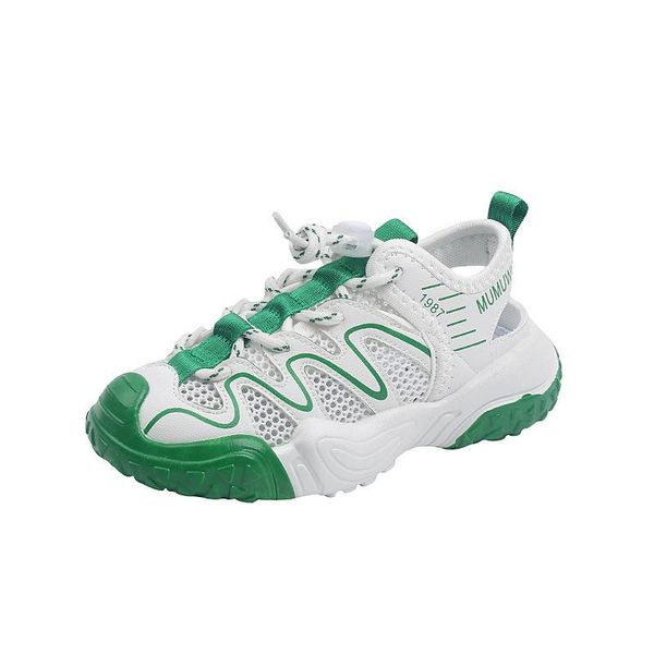 

athletic kids shoes trainers toe baby children footwear girls summer non-slip boys frame hollow mesh e4093, Black