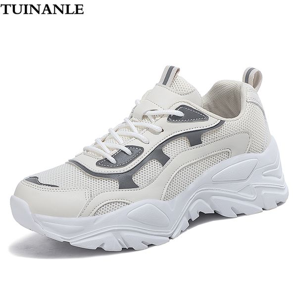 

sneakers women vulcanize shoes new female black white platform thick sole running casual ladies shoes tenis femini