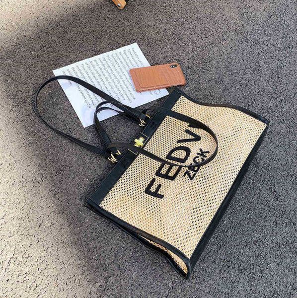 

new beach bags one shoulder brands high-capacity straw bag fashion tote women's versatile portable weaving season