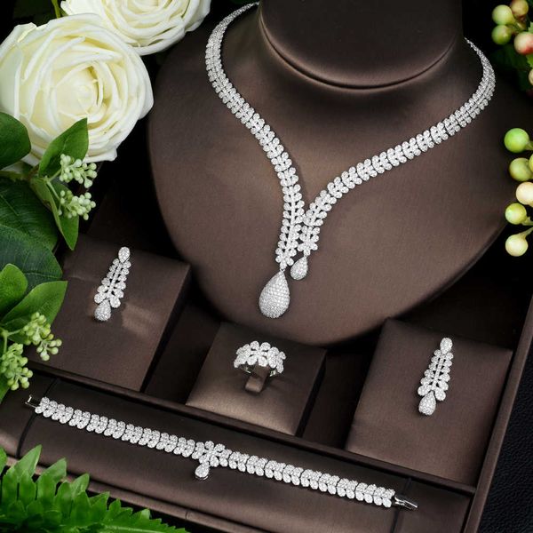 

Link, Chain Fashion Bridal 4pcs Ladies Wedding Jewelry Sets With AAA Cubic Zircon Stone Party Accessories Dubai Jewelry Set