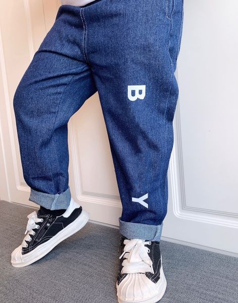 

baby designer jeans kids denim kid clothe elastic band spring autumn summer 1-14 age luxury brand blue size 90-150