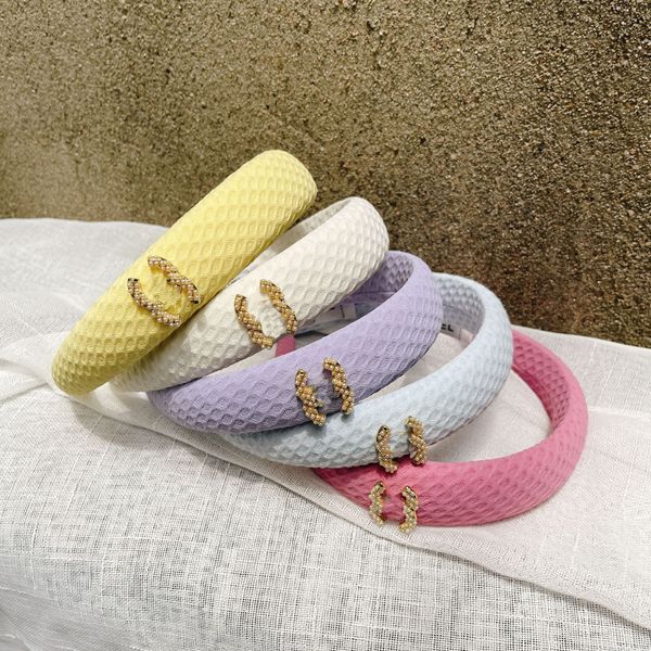 

designer letter headbands sponge simple fashion style head wrap for women&girl brandd letter hairjewelry fashion accessories, Silver