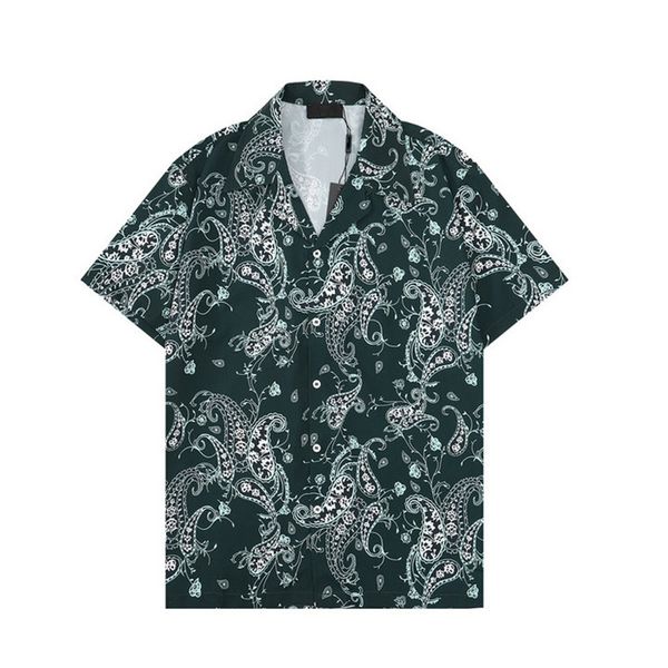 

men's casual beach shirts men summer short sleeve silk bowling shirt man cardigan blouse fashion hawaii floral print luxury designer dr, White;black
