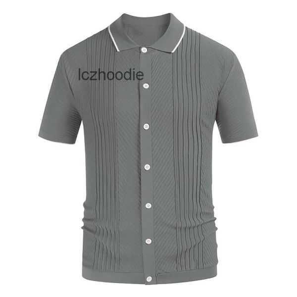 

men's casual shirts 2023 summer mens polo shirt short sleeve business t 65% cotton streetwear knit 5 ei38, White;black