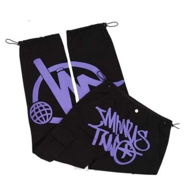 

minustwo pants high waist straight embroidery joggers baggy vintage y2k cargo fashion streetwear pockets 230316 3 mvyh, Black
