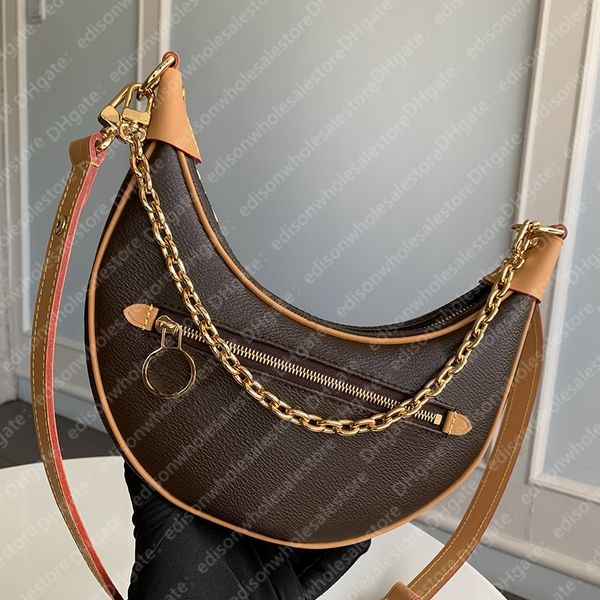 

new luxuries designers mirror quality loop moon bag m81098 genuine leather pea buns fashion crossbody bag with box