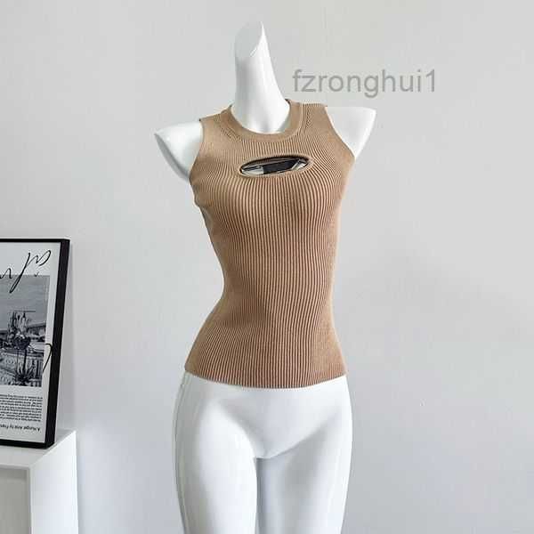 

women's tanks & camis cropped knit tank designer diesel t-shirt hollow out tee womens knits women sleeveless yoga summer tees vests 1, White