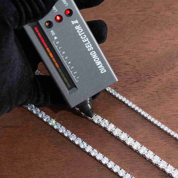 

wholesale iced out hip hop 925 sterling silver 3mm 4mm 5mm gold vvs moissanite diamond tennis chain necklace women men jewelry