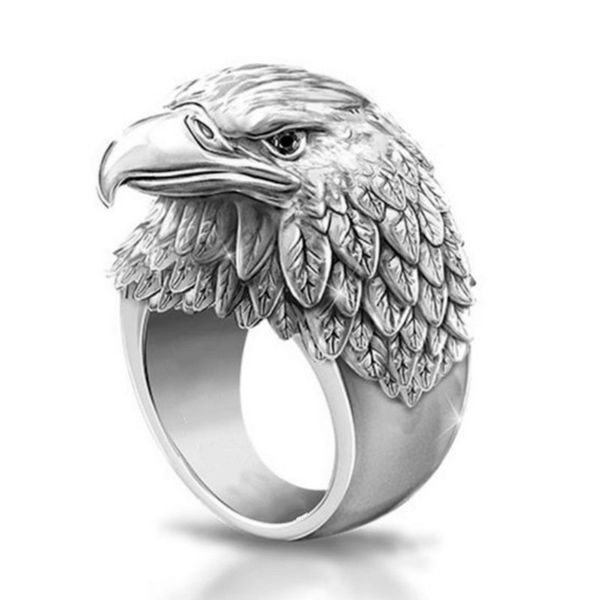 

10pcs fashion alloy eagle ring suitable for european and american men birthday party accessories rings size 7-13 g-130, Silver