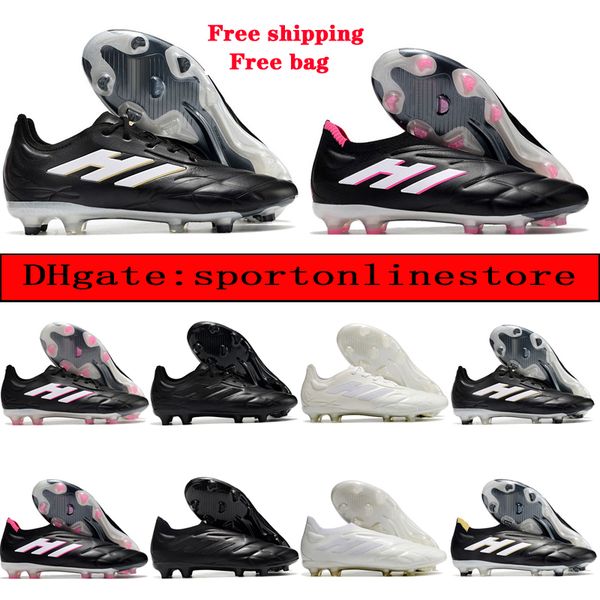 

gift bag mens football boots copa pure fg firm ground leather cleats world cup classic retro copa pure.1 soccer shoes outdoor trainers bota, Black