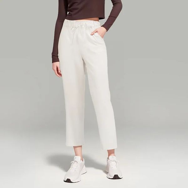 

ll womens yoga jogging stretch 7/8 pants fitness sweatpants soft high waist with pockets casual pants 6 colors