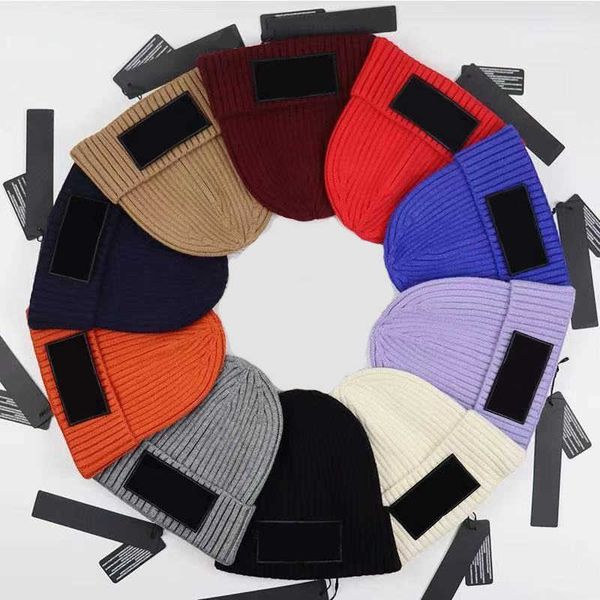 

brand toney hats classic embroidered badge warm knit hat, Blue;gray