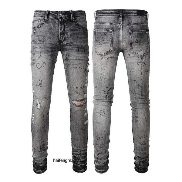 

biker amirs new arrivals mens pants luxury designer denim jeans man holes trousers jean coolguy clothing #879 pnf, Blue