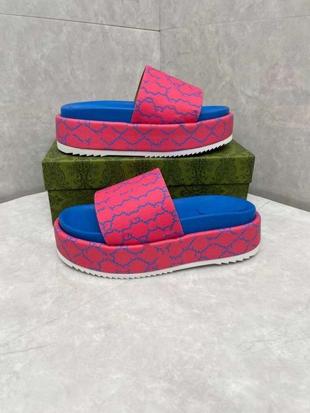 

slide designer womens g sandals mens slippers flip flops luxury flat thick bottom embroidery printed jelly rubber leather women dress high h, Black