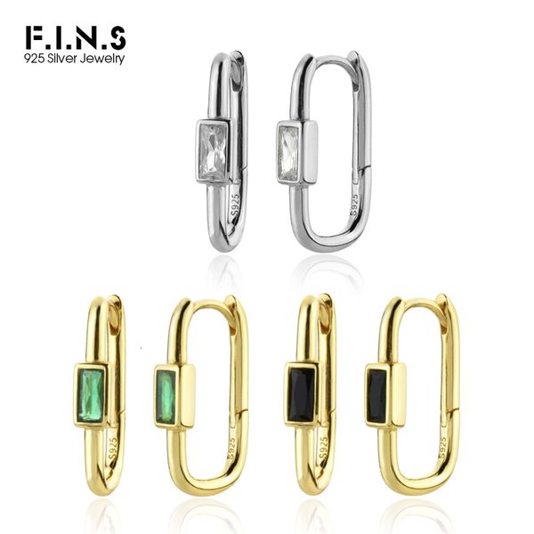 

dangle chandelier f.i.n.s minimalist 925 sterling silver gold square green black white cz hoops piercing pendientes plata 925 luxury fine je