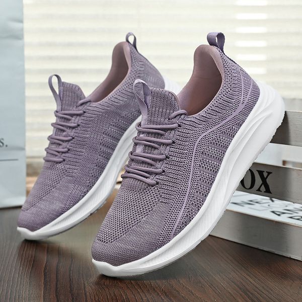 

women shoes flats lace up sock sneakers women spring summer pink flat ladies loafers flats walking zapatillas mujer, Black
