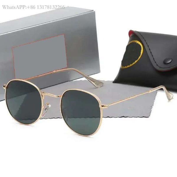 

metal round uv400 sunglasses eyewear men gold sun women glass mirror glasses classic 2022 frame polaroid sunglasses lens design, White;black