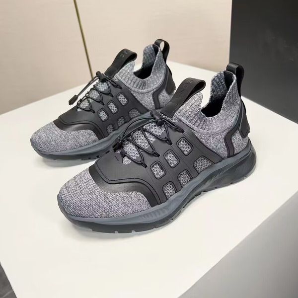 

fashion brandtriplestitch men sport shoes low sneakers fabric nylon mesh men rubber sole comfort runner trainers eu38-46 with box, Black