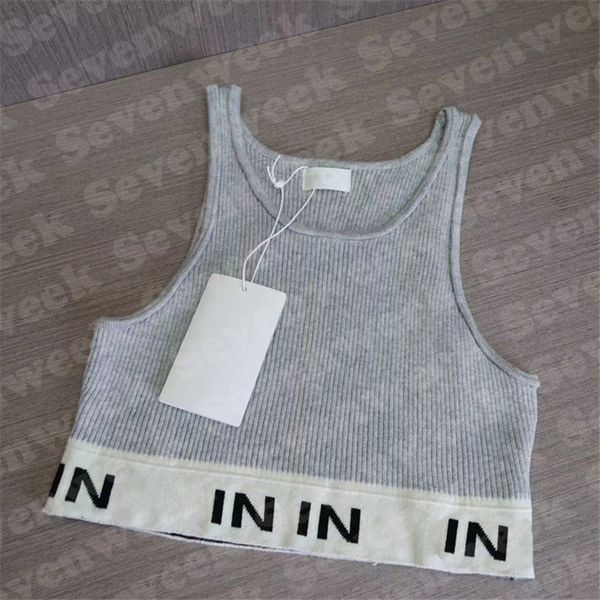 

designer ladies knit vest pullover sweaters designer striped letter sleeveless t shirts knits fashion style womens tshirts, White