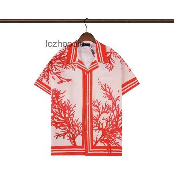 

2023 men's casual shirts spotted pattern wacko maria hawaiian shirt men women t-shirt beach tees oversized cx 14 w5q7, White;black