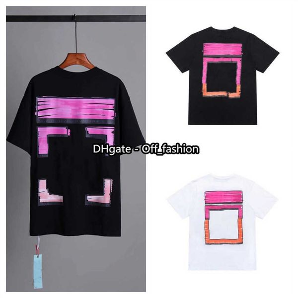 

off men's t-shirts offs v9le white irregular arrow summer finger loose casual short sleeve t-shirt for men and women printed letter x o, White;black