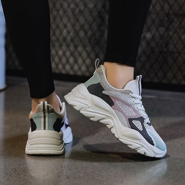 

sneakers women mixed colors retro shoes ladies stretch fabric sock shoes men female green sneakers spring, Black