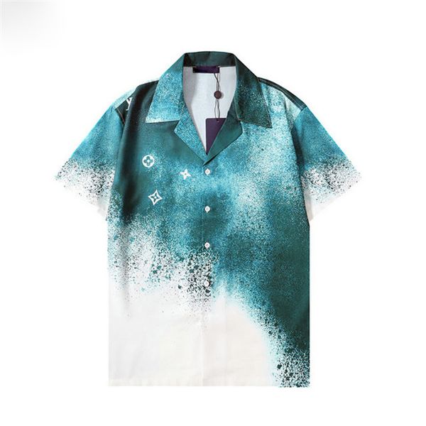 

men's casual beach shirts men summer short sleeve silk bowling shirt man cardigan blouse fashion hawaii floral print luxury designer dr, White;black