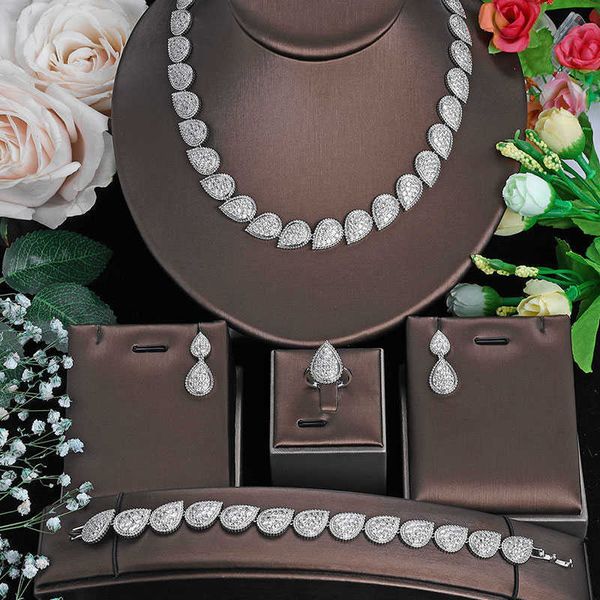 

link, chain luxury cubic zirconia diamond bridal jewelry sets crystal party wedding jewelry necklace sets, Black