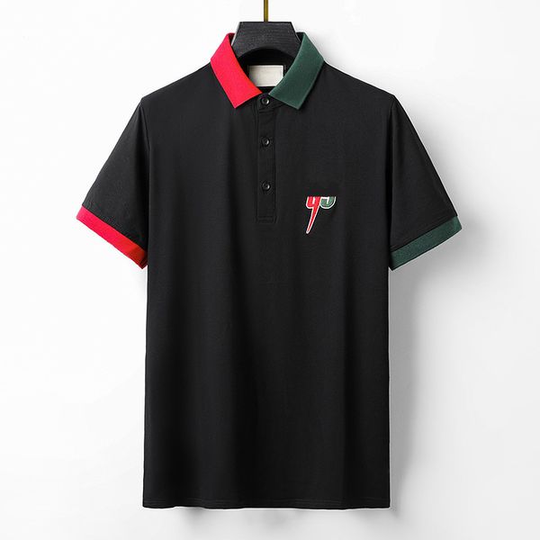 

fashion men's t-shirts mens polo short sleeve breathable tees letter pattern print men women summer t shirts plus size men's polo, White;black