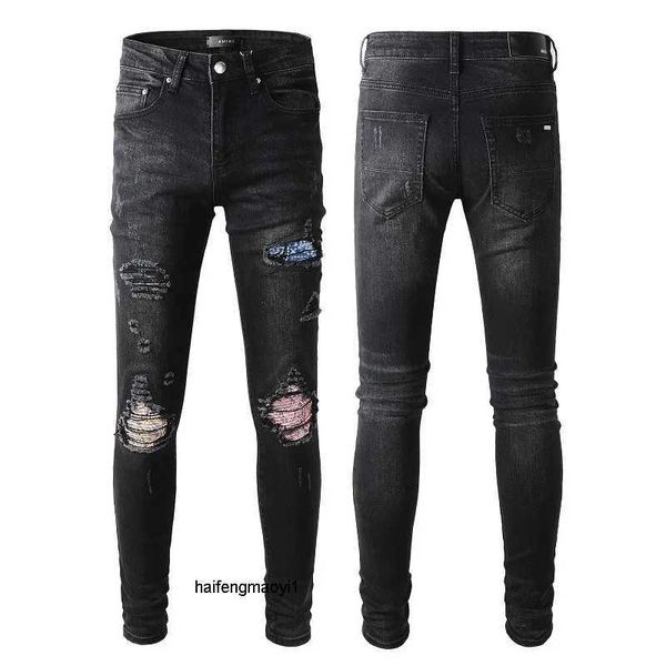

trousers denim amirs biker man new jeans holes arrivals jean coolguy mens pants luxury designer clothing #867 hmm, Blue