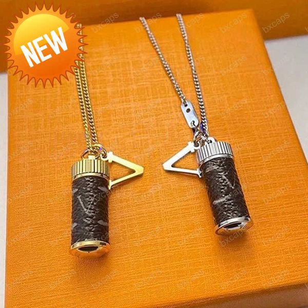 

designer pillar box pendant necklaces for women men luxurys designers flower necklaces mens choker fashion jewelry with box, Silver