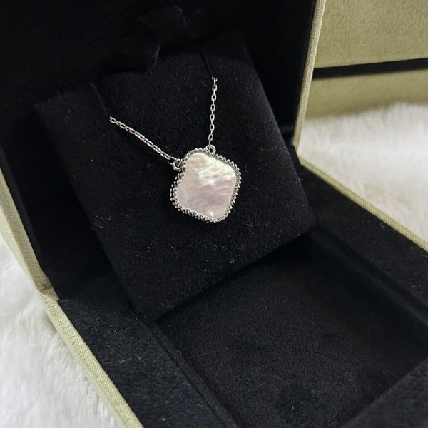 

luxury woman pendant necklaces four leaf clover designer van necklace fashion jewelry women chokers necklace fgt, Silver