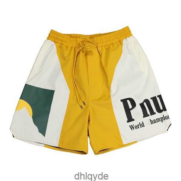 

letter men's shorts sunset summer new printing color block sports shorts casual trend men's beach pants running sports inner layer, White;black