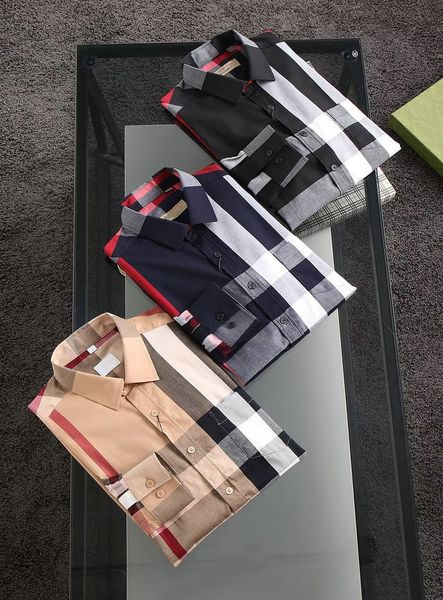 

designer mens dress shirt casual slim silk t-shirt long sleeve casual business clothing plaid men asian szie- hsc-3, White;black