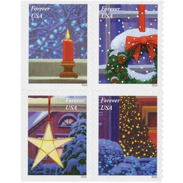 

mint us christmas candle days flag stamp party first class rate booklet pane of envelopes letters postcard 100pcs set mail supply