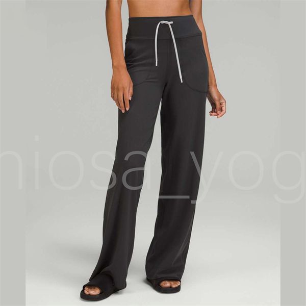 

yoga throwback still womens sports trousers high elastic drawstring pocket flared wide leg pants lulu with logo sportswear woman gym
