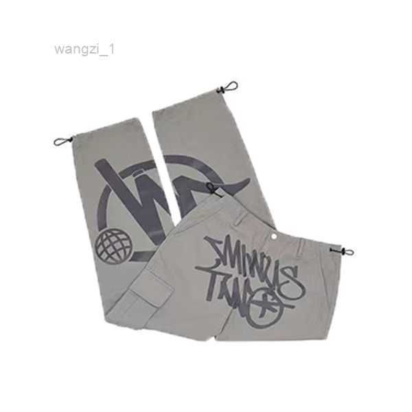 

minustwo pants cargo minus two loose punk rock straight wide leg trouser streetwear y2k pant retro street trend overalls plus size sw 11 j7i, Black