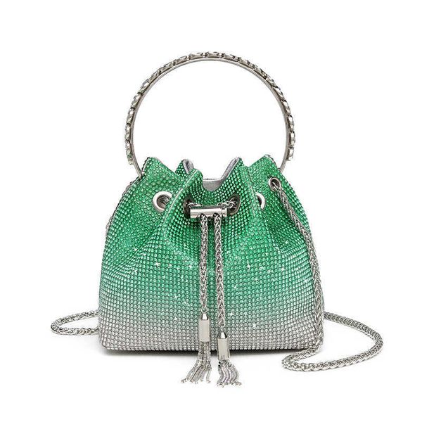 

evening bags luxury designer shoulder shiny crystal clutch purse bucket party handbag messenger 230427