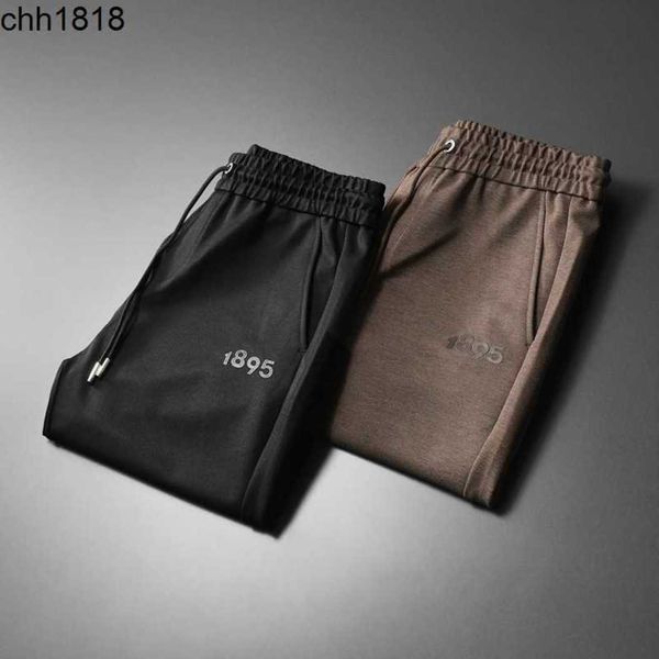 

oba polo anna autumn and winter new men's burbrerys pants leggings slim fit closure elastic waist, Black