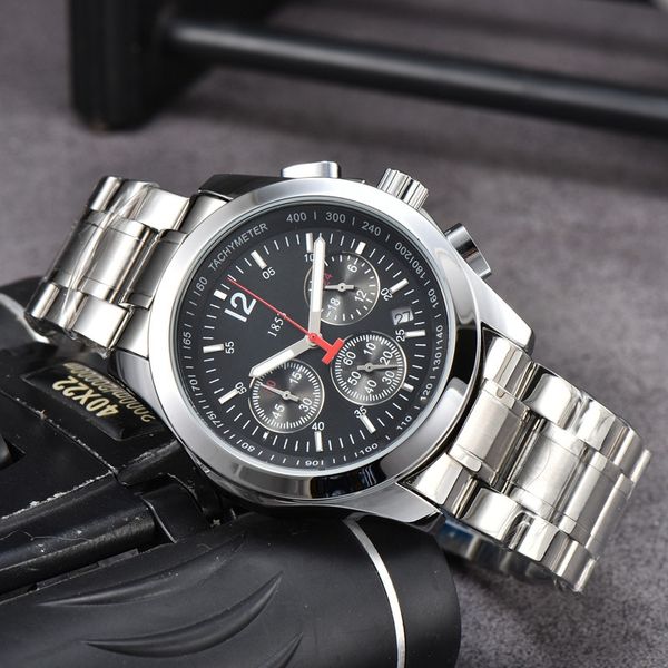 

wristwatches for men 2023 new mens watches six stitches all dial work quartz watch tis 1853 luxury brand chronograph clock steel belt fashio, Slivery;brown